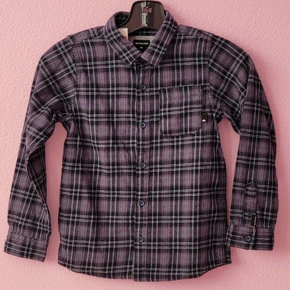 Quicksilver Boys Flannel Plaid Long Sleeve Shirt/ 7X. - Picture 2 of 9